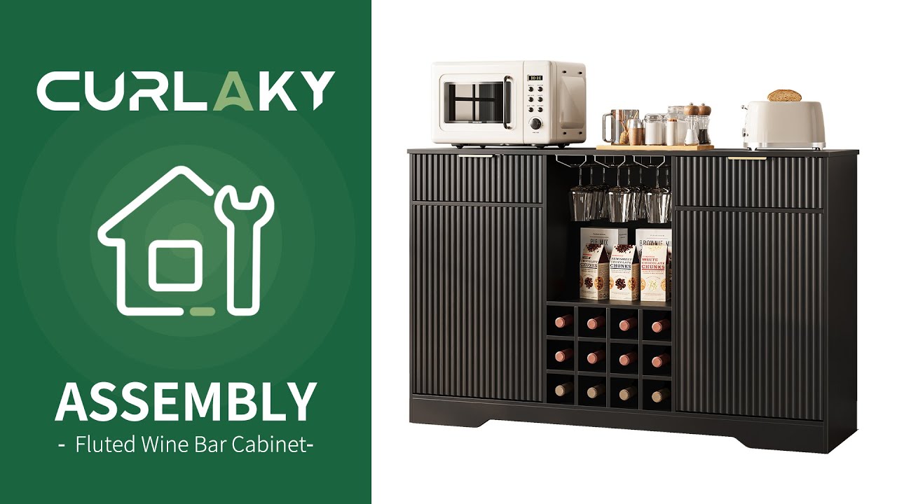 🛠️Curlaky Fluted Wine Bar Cabinet Assembly Video🛠️