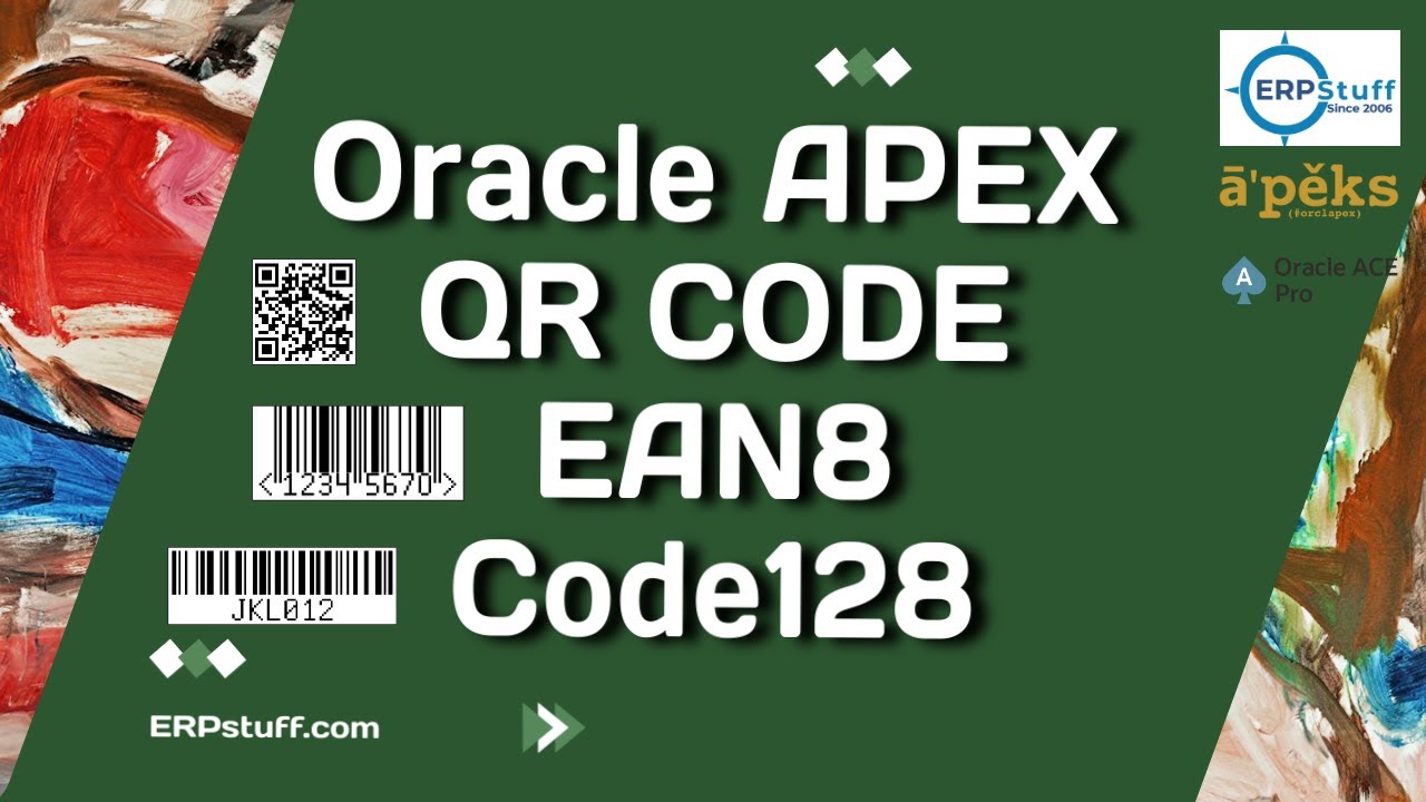 Oracle APEX QR-Codes, EAN-8, and Code-128 Comprehensive Explanation, Demo & Scripts