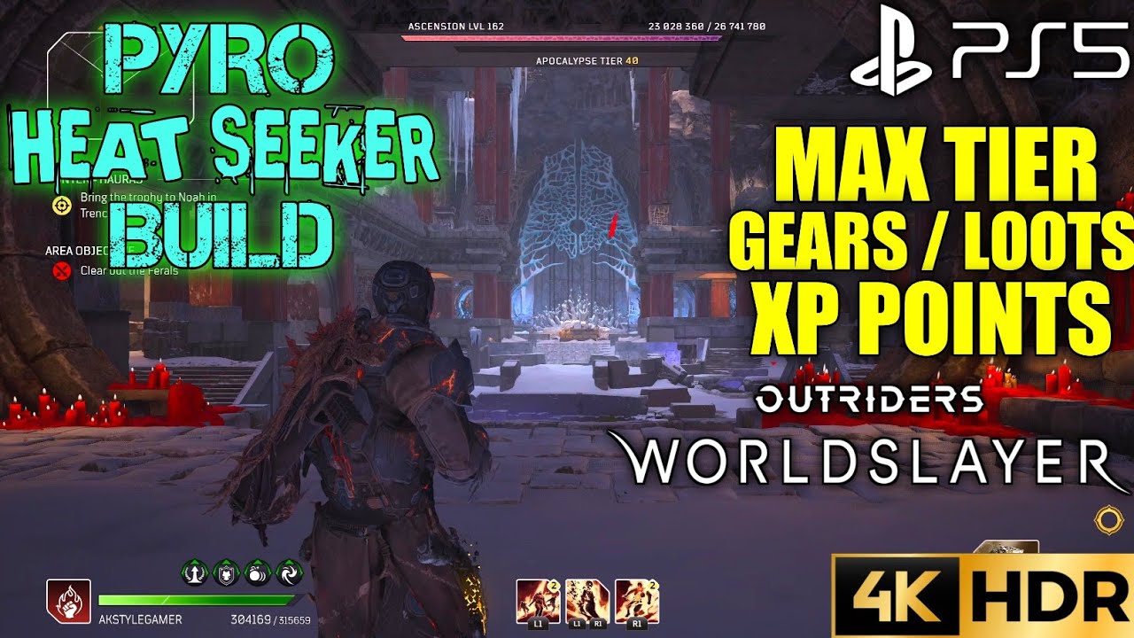 Temple of the Anomaly Pyro AP Heat Seeker Build OUTRIDERS WORLDSLAYER Pyromancer Heatseeker Build