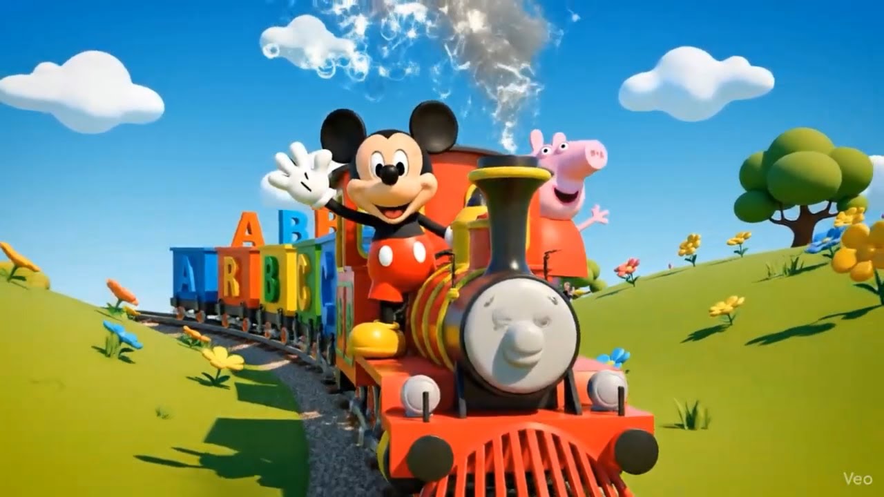 Приключения Микки Мауса и Свинки Пеппы с изучением алфавита 🚂 Учите алфавит с весельем и музыкой!...