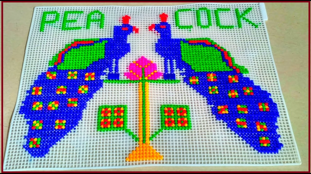 how to make wall hanging peacock with plastic canvas farm part 4 | BSD || DIY ||