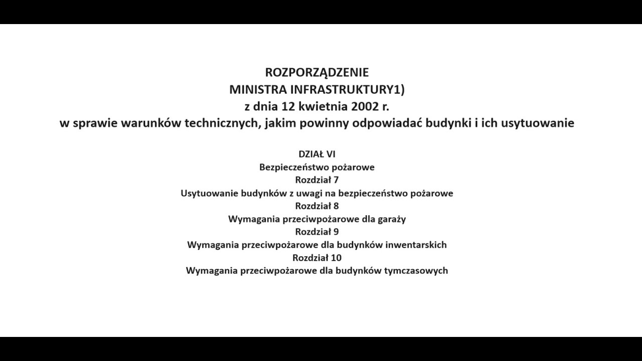 Warunki techniczne, jakim powinny odpowiadać budynki i ich usytuowanie CZĘŚĆ 4