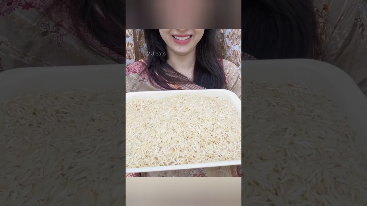 ASMR RAW RICE EATING|| SELLA GOLDEN RAW RICE|| LITTLE HARD & CRISPY RICE 🌾 CRUNCHY SOUND 🔊