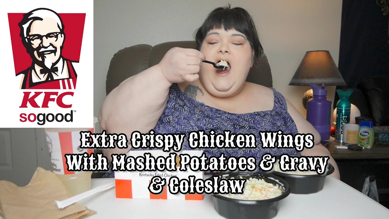 KFC Extra Crispy Wings With Mashed Potatoes & Gravy & Coleslaw Mukbang