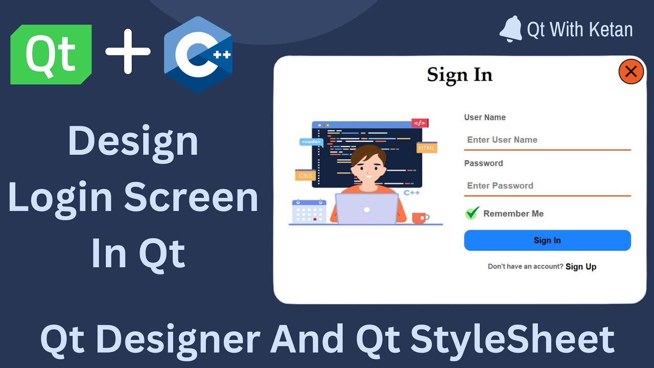 Экран входа в Qt | Разработка экрана входа или страницы входа в Qt | Qt C++ | Qt Creator | Учебно...