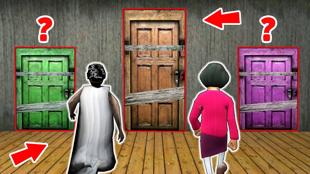 Little Granny and Scary Teacher vs 3 Secret Doors - funny horror animation (p.215)