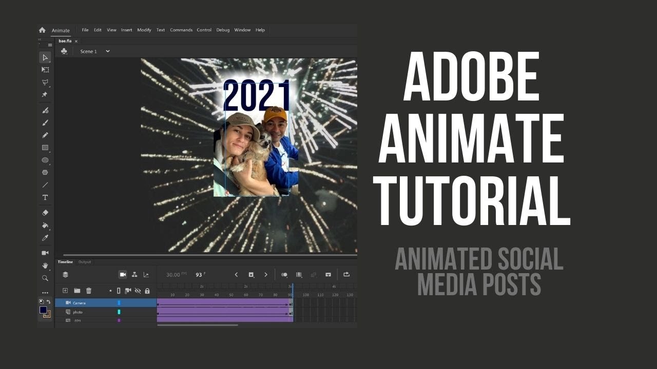 Animate Social Media Posts | Classic Tween | Adobe Animate Basics | How to Animate for Beginners |