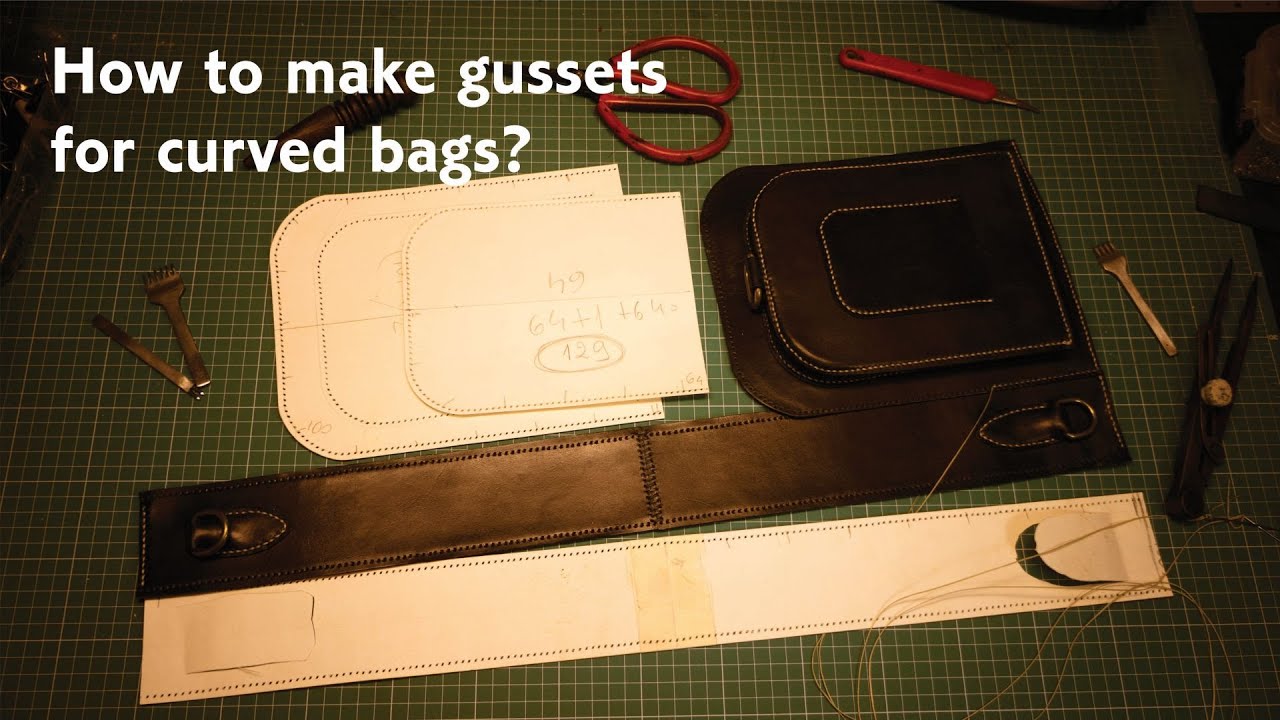 How to make prepunched gussets for curved leather bags?