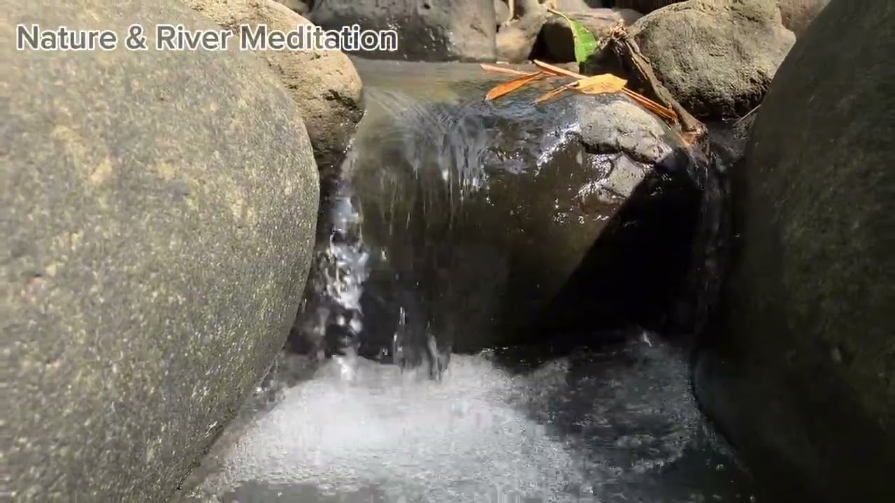 Heavy Flow River on Rocks – 1 Hour Relaxing Nature Sounds🧘‍♂️🏝️