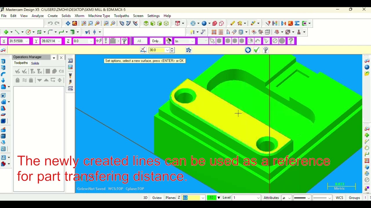 BDX 20402 CADCAM: Transfering  CATIA solid model in MASTERCAM for toolpath generation.