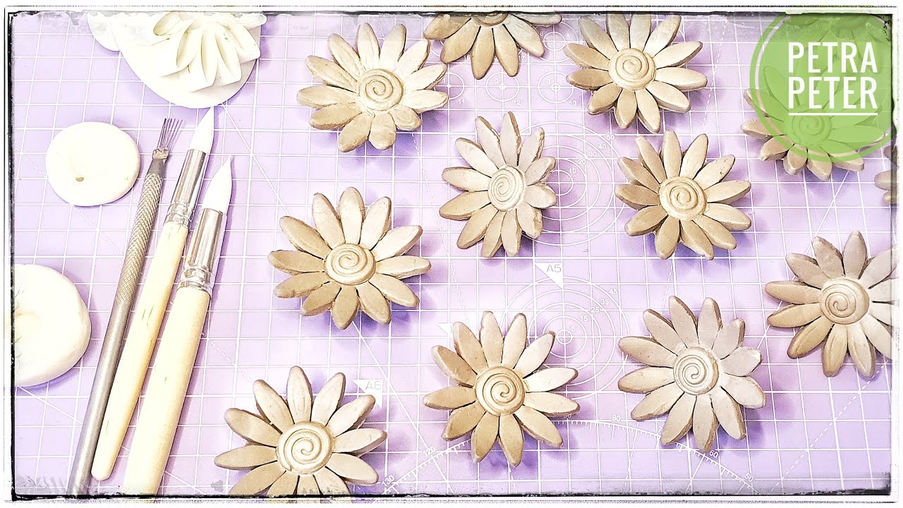 Margeriten - Blumenstecker töpfern