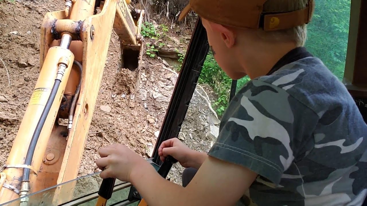 6 Year Old Digs Shale with Case 580K Backhoe! - #17