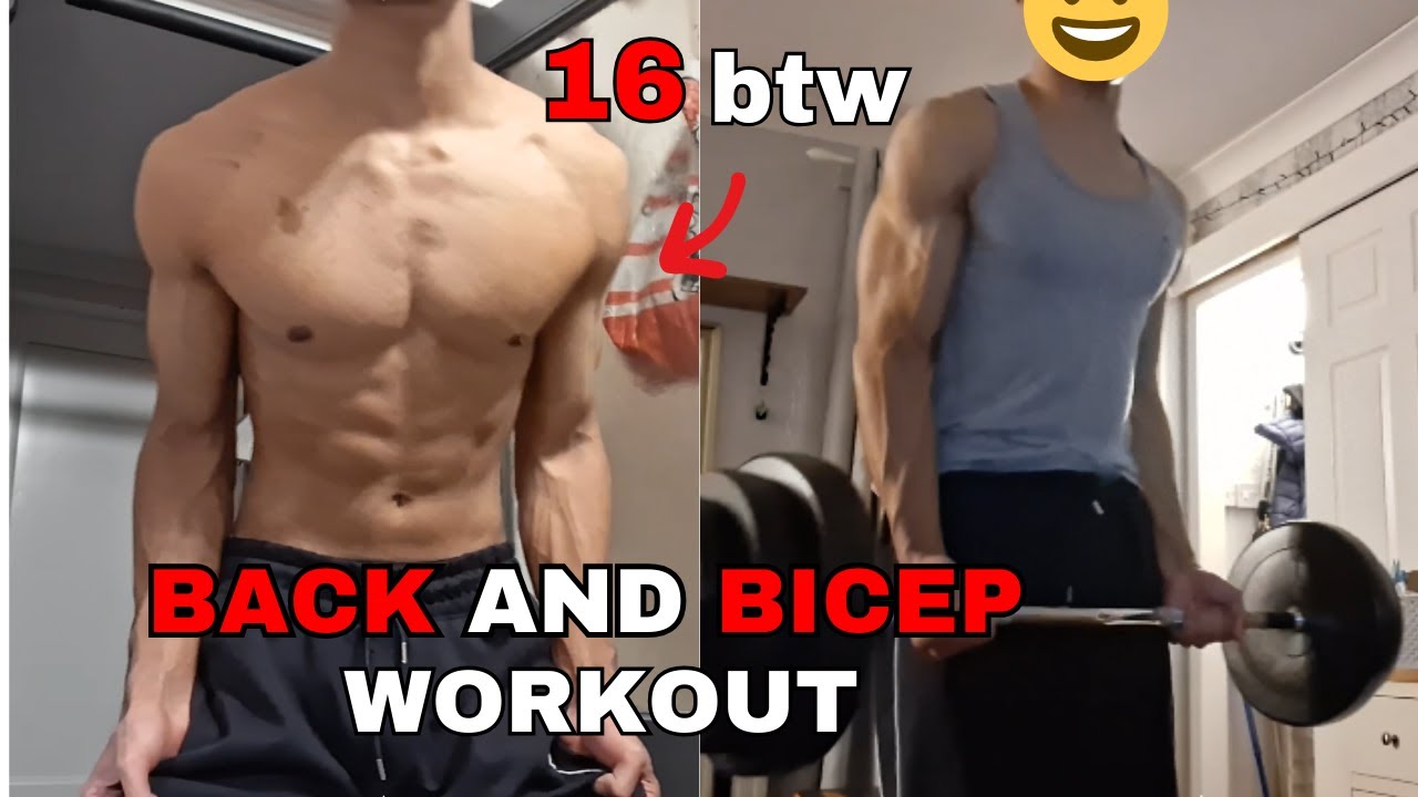 Crazy BACK and BICEP workout | 16 Years Old | Home Gym