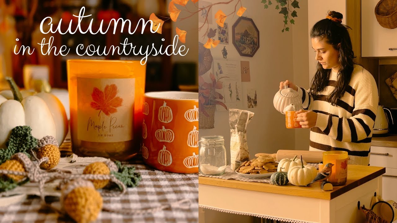 Cosy & quiet autumn days in the countryside 🍄🍂| crocheting an acorn garland, baking | slow living