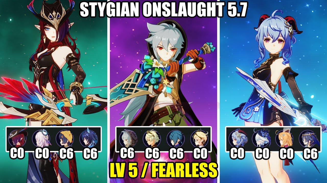Stygian Onslaught 5.7 - Lv 5 Fearless | C0 Chasca C6 Razor C0 Ganyu | Genshin Impact 【原神】