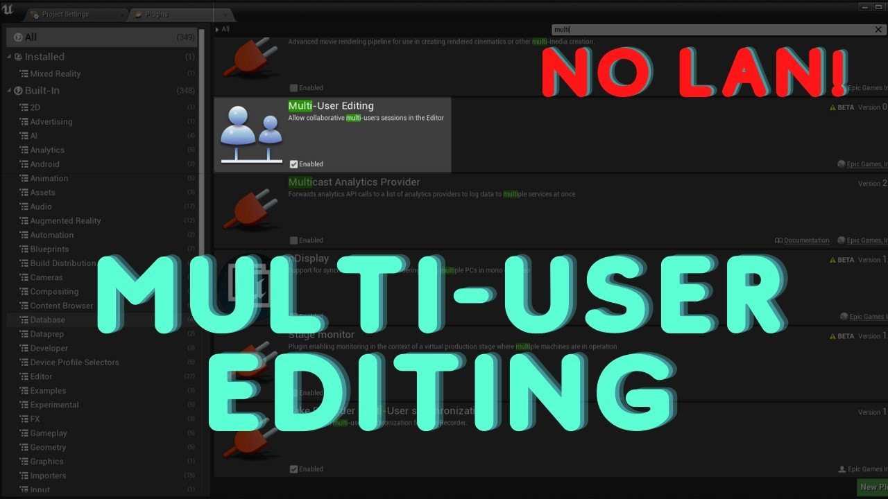 Учебное пособие по многопользовательскому редактированию UE4 (без локальной сети)