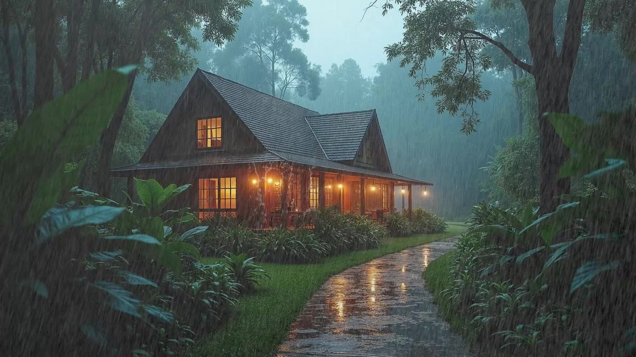 Forest Rain & Cozy Cabin | Relaxing Rain Sound for Sleep
