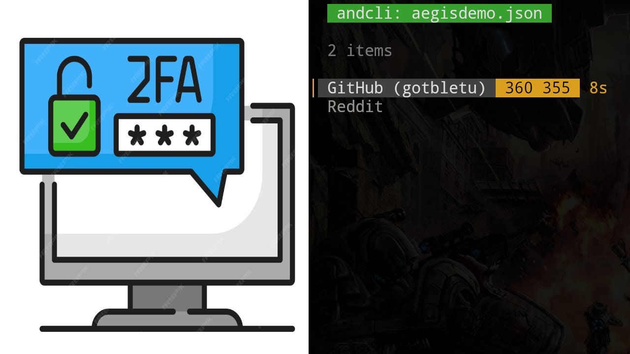 andcli - Программа для просмотра токенов двухфакторной аутентификации (2FA) - Linux TUI