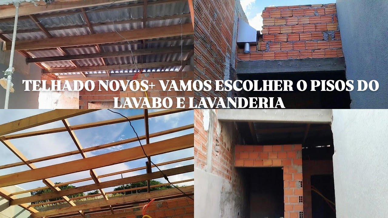 ESTAMOS DE TELHADO NOVO+ VAMOS ESCOLHE O PISOS DO LAVABO E DA LAVANDERIA + VEJA COMO FICOU 
