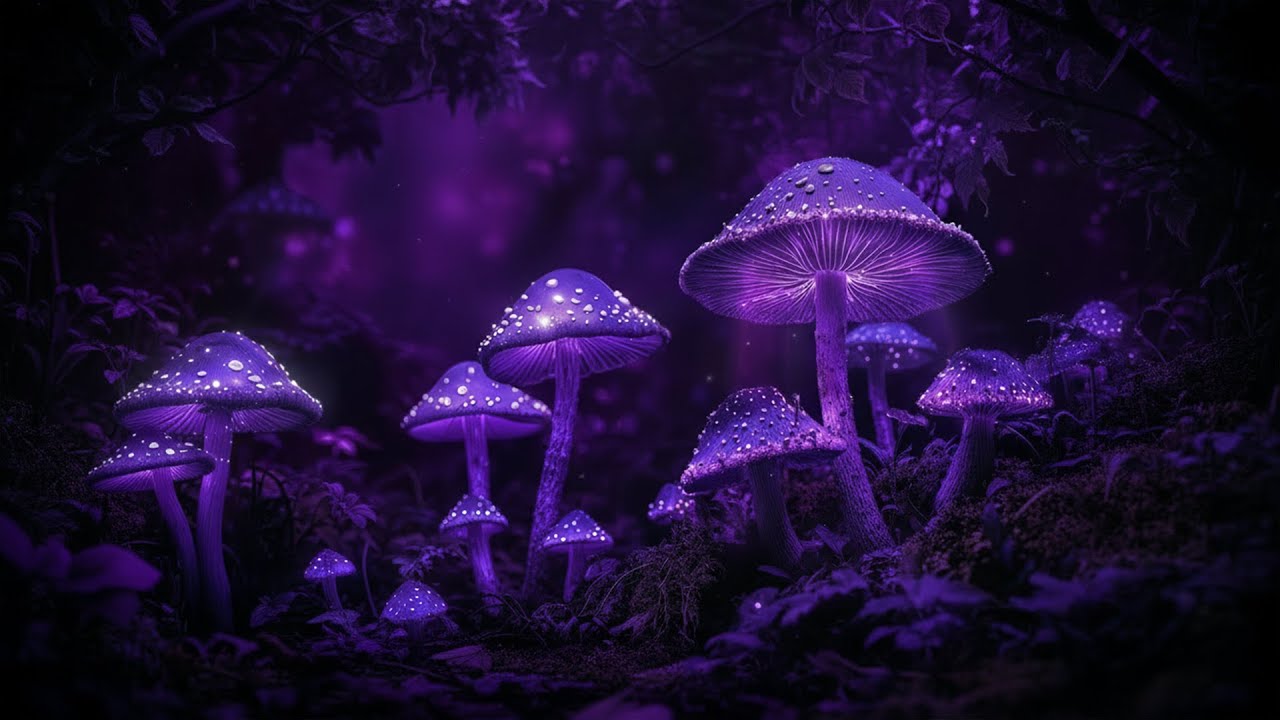 Glowing Forest Psytrance & Mushroom Sleep Music | AI Visuals Journey for Deep Relaxation
