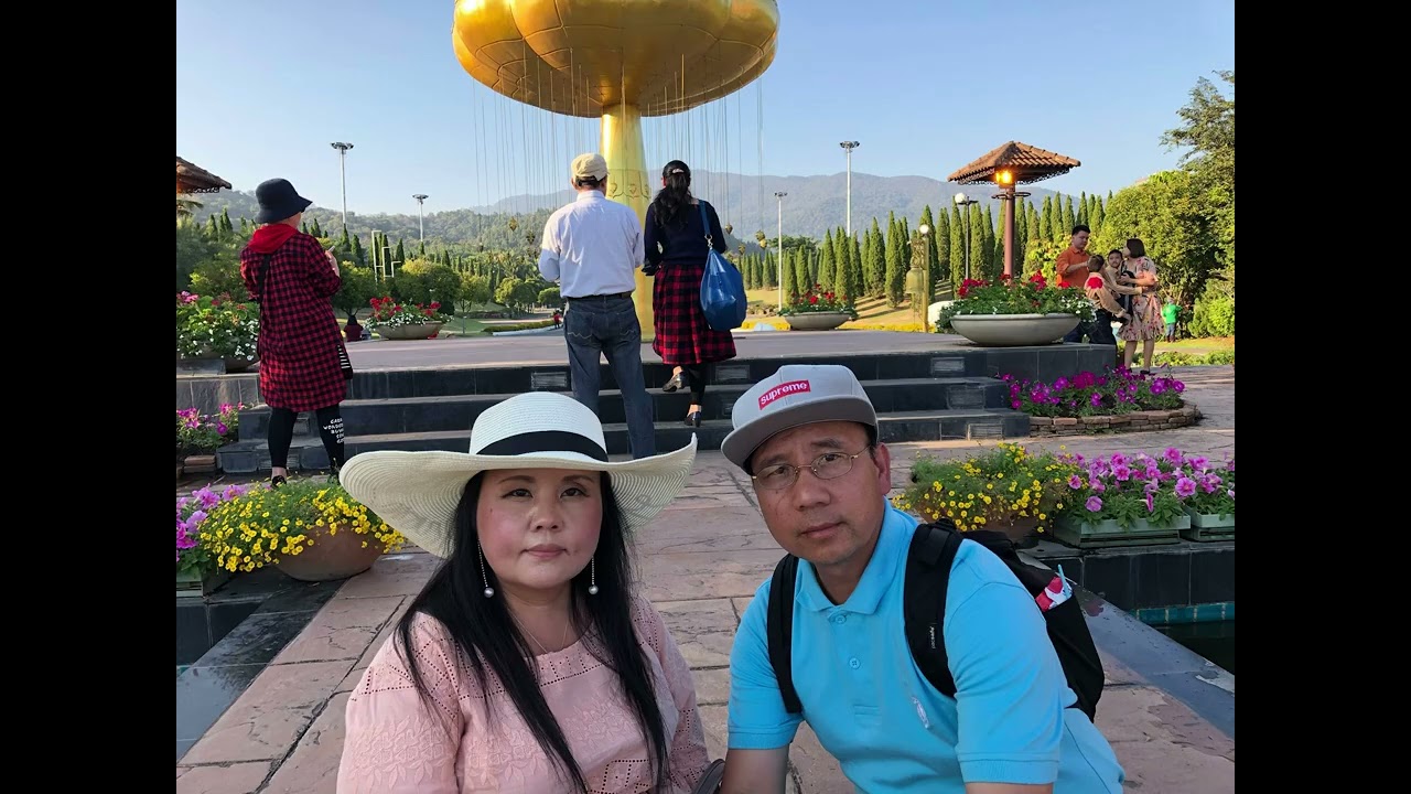 Chiang Mai beautiful flower garden.  Thailand.  Dec 2017