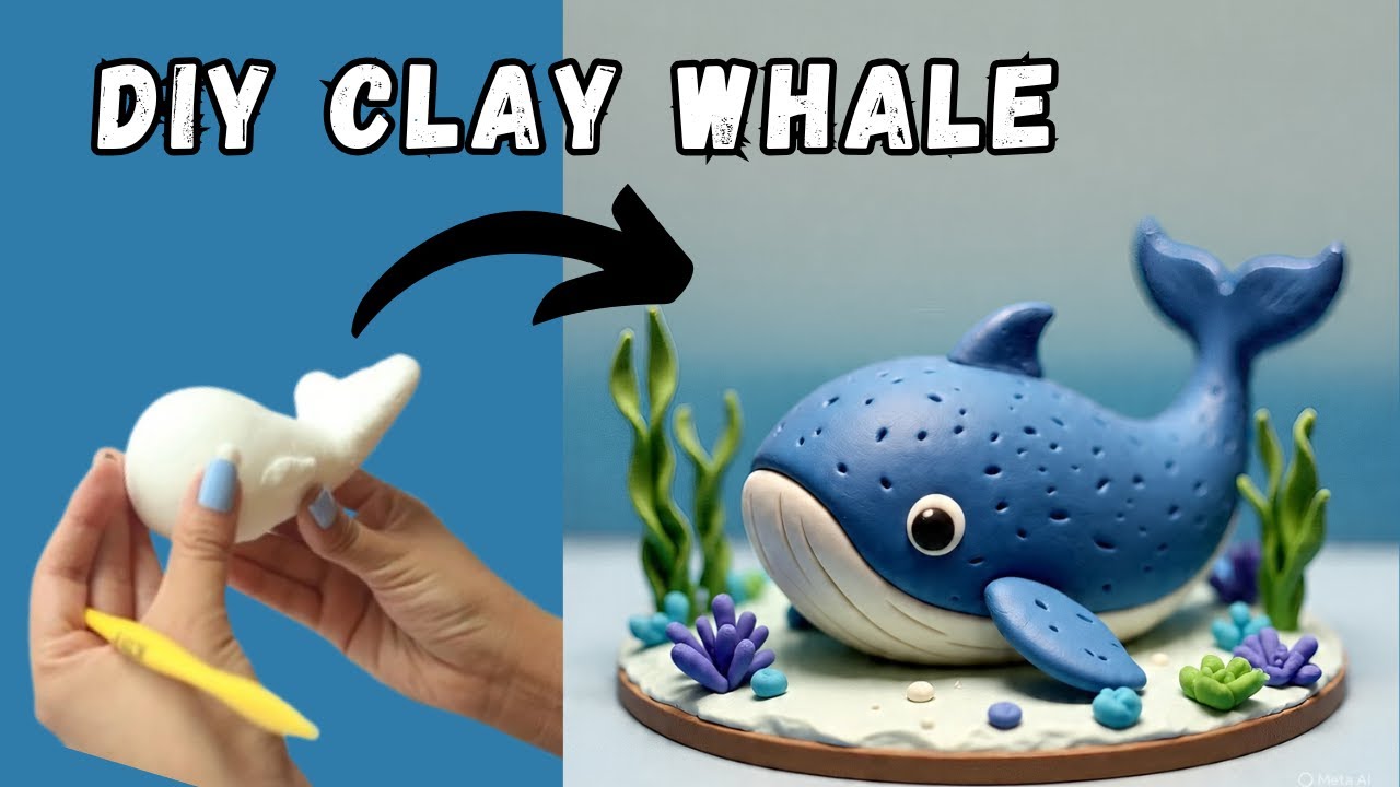 How to Make a Whale with Clay 🐬 | Easy Step-by-Step Clay Art Tutorial  (Trending DIY 2025)