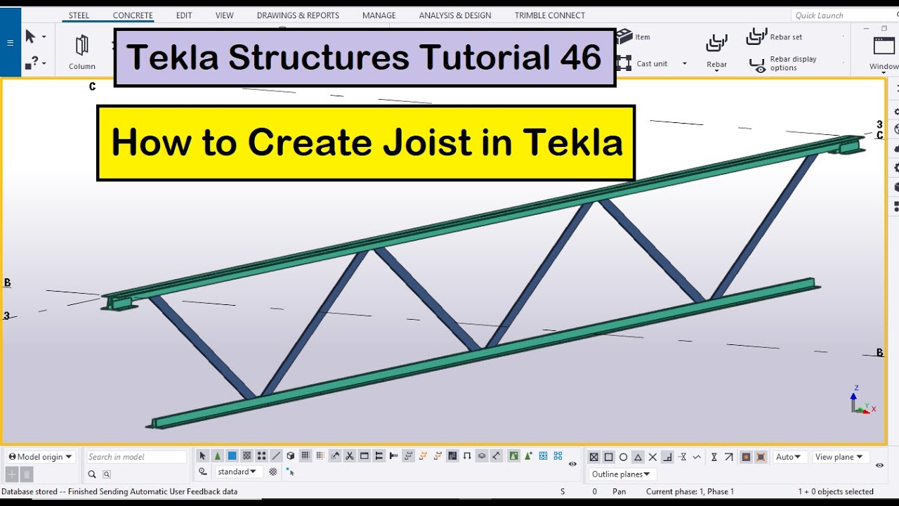 Учебник Tekla Structures 46 | Как создать балку в Tekla Structures