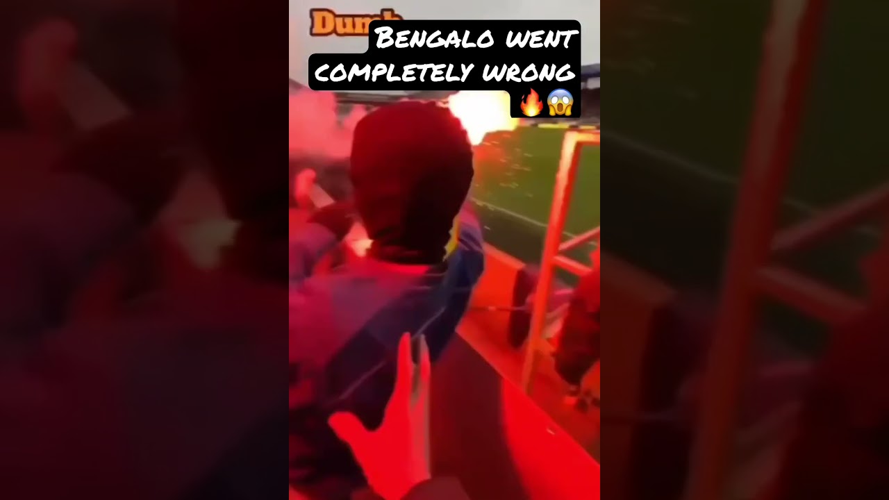 Bengalo went completely wrong! OMG! 🚨🔥😱 #ultras #football #pyro #pyroshow #stadium #fussball