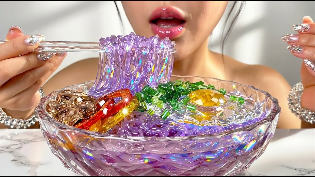 ASMR Cooking With AI: Making Full Crystal Veggie Ramen Bowl 🍜💎