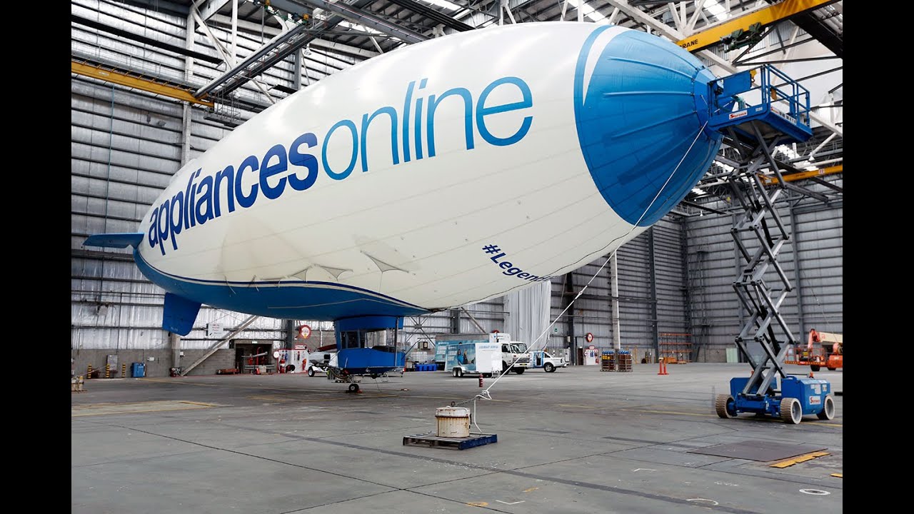 Timelapse of the Appliances Online Legendary Blimp being constructed in a hangar - Appliances Online