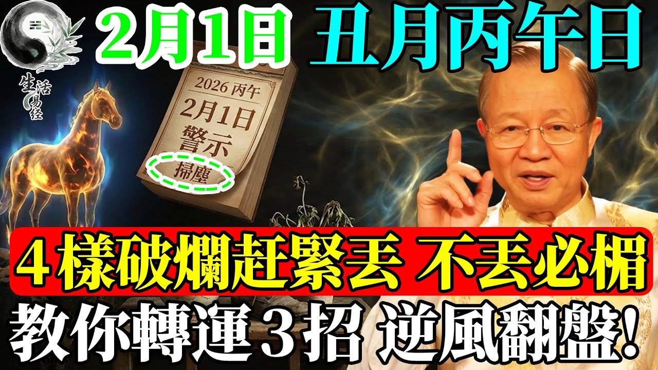 2月1日·掃塵 為什麼有錢人家裏從不留這些破爛？年前大掃除，這4樣東西趕緊扔，越留越窮！#易經智慧 #易經 #正能量 #曾仕強 #人生哲理 #人生感悟 #國學 #國學智慧 #風水 #因果