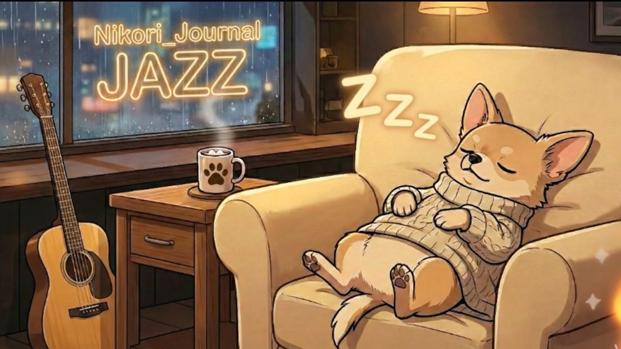 [3 HOURS] Deep Sleep Lofi Jazz & Rain Sounds 🌧️ Cozy Chihuahua & 528Hz | 眠れるローファイジャズと雨音、チワワの寝息。