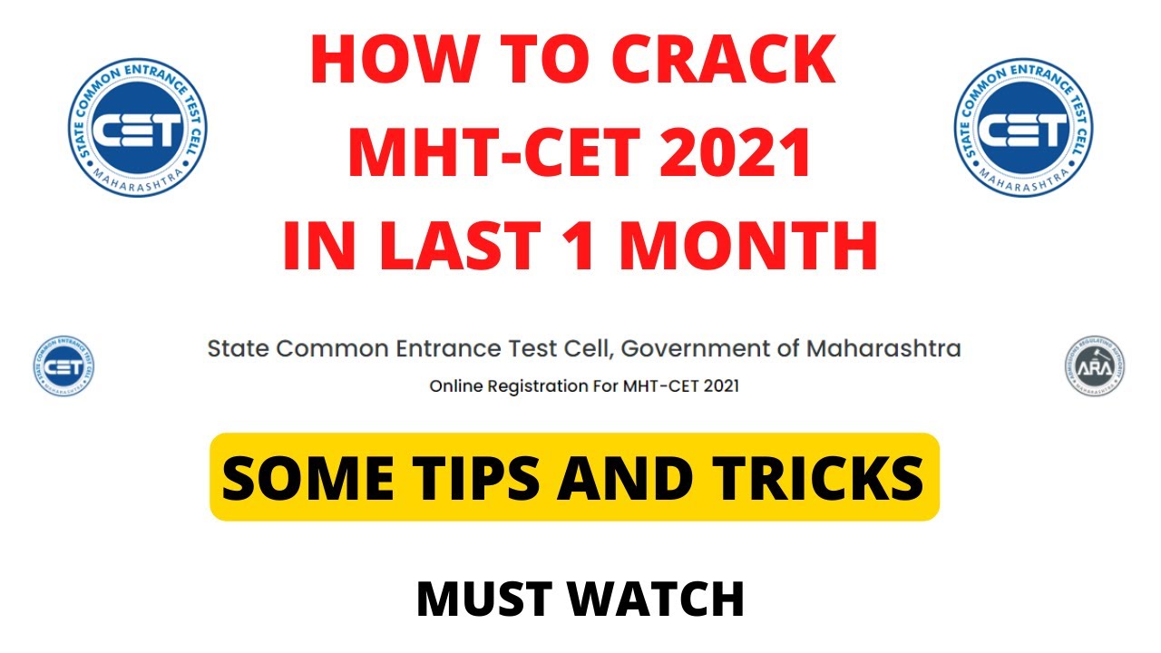 How To Crack MHT-CET 2021 In Last 1 Month | MHT-CET Strategy