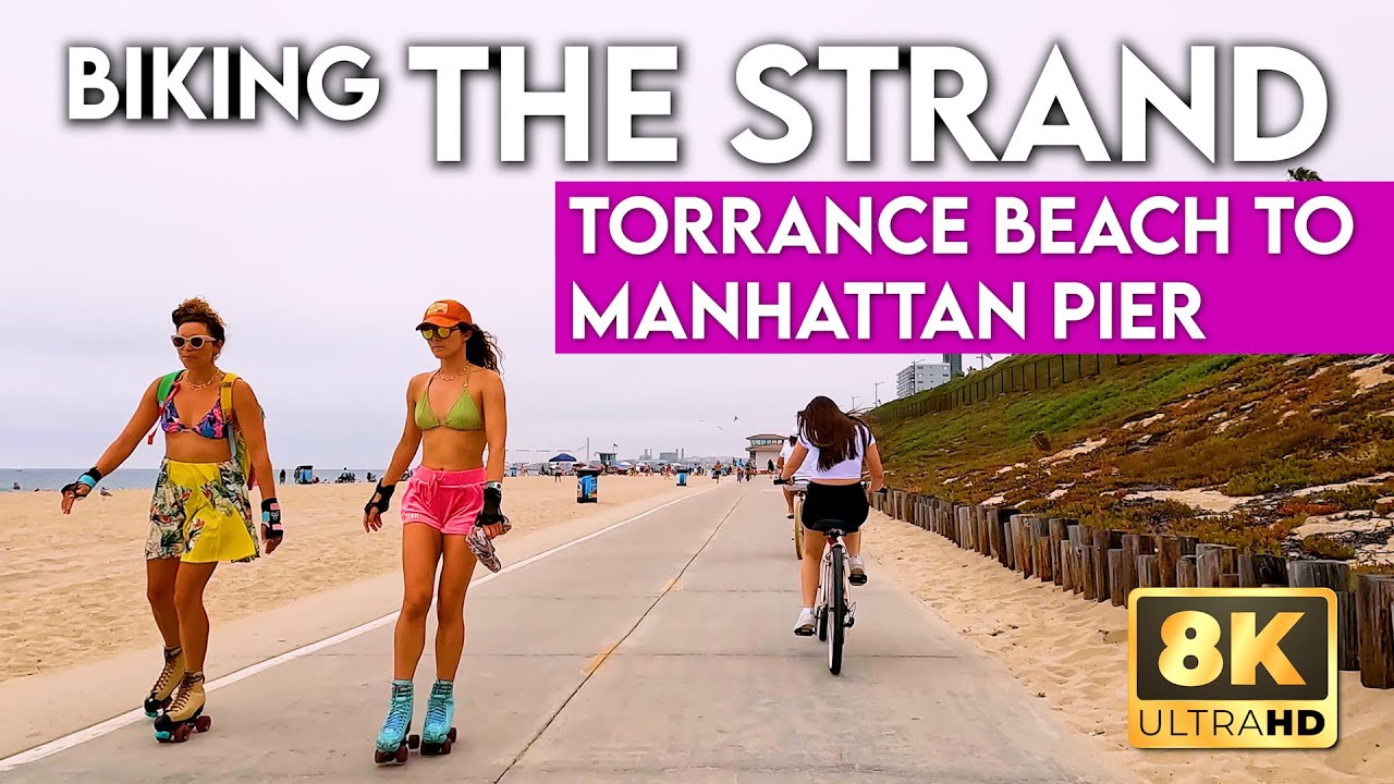 Biking The Strand 8K HDR ASMR | Torrance Beach to Manhattan Beach | Los Angeles