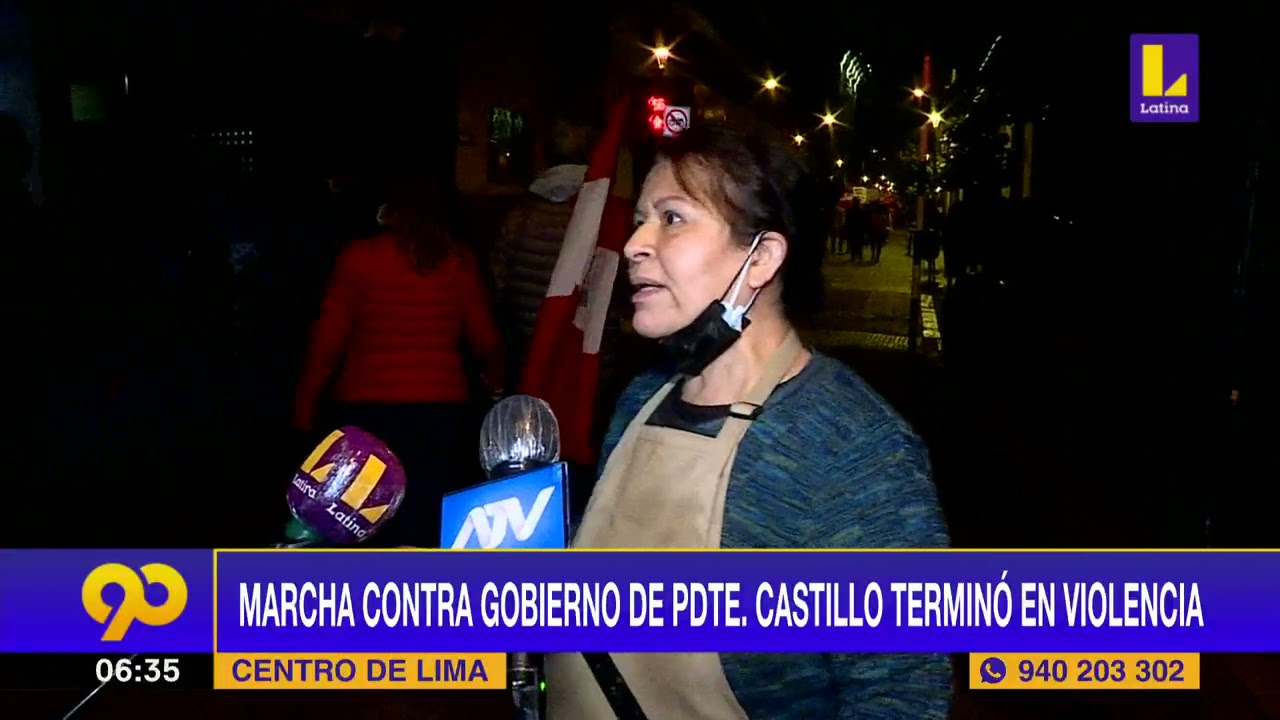 🔴 Marcha contra gobierno de Presidente Pedro Castillo termin&oacute; en violencia