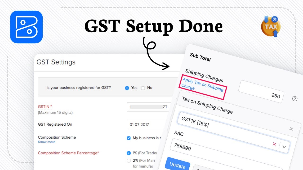 How to add GST in Zoho Books (Tax Detail Setup)