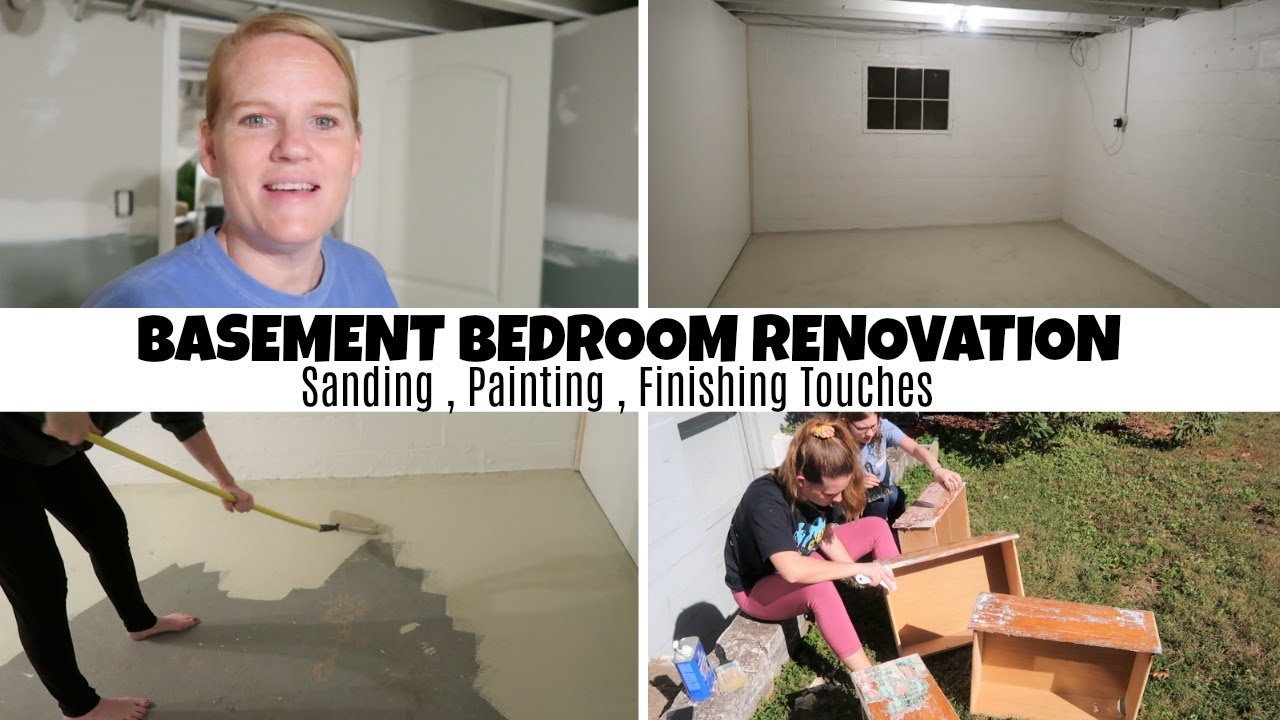 BASEMENT BEDROOM RENOVATION - VIDEO FOUR / SANDING, PAINTING, AND MAKING THE FINISHING TOUCHES