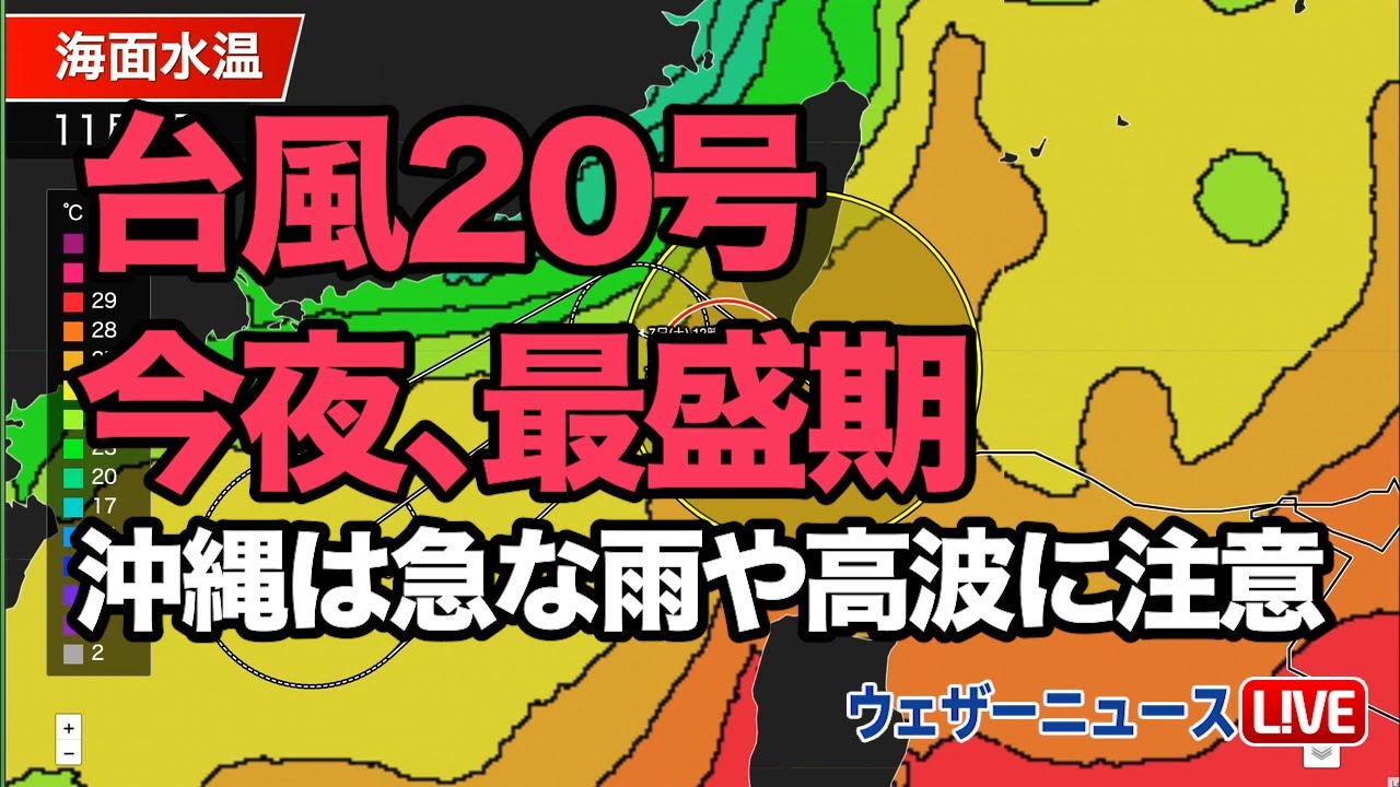 台風20号最新気象情報（11月6日12時実況）
