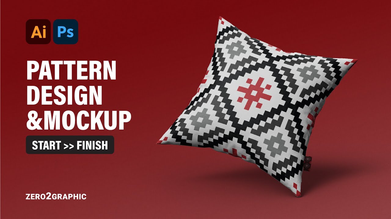 How to Create Pattern Design in Adobe Illustrator and Mockup on Pillow in Adobe Photoshop