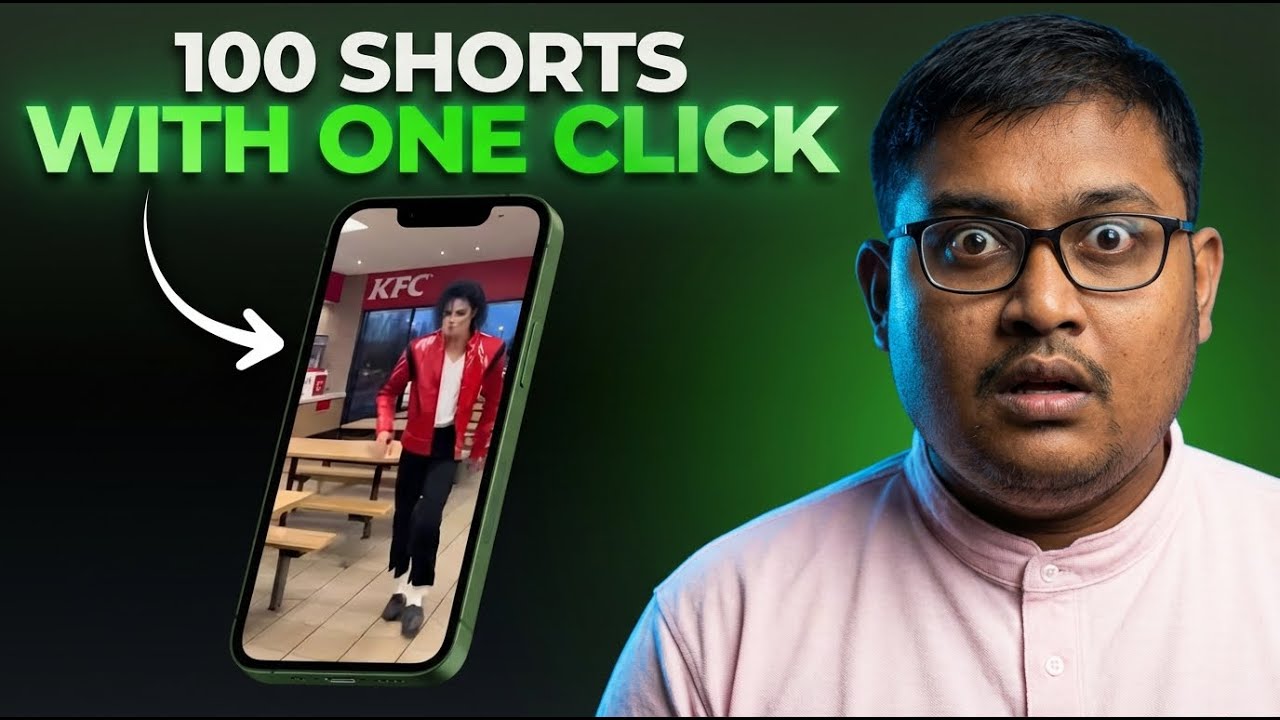One Click = 100 Shorts (No Editing) with AI
