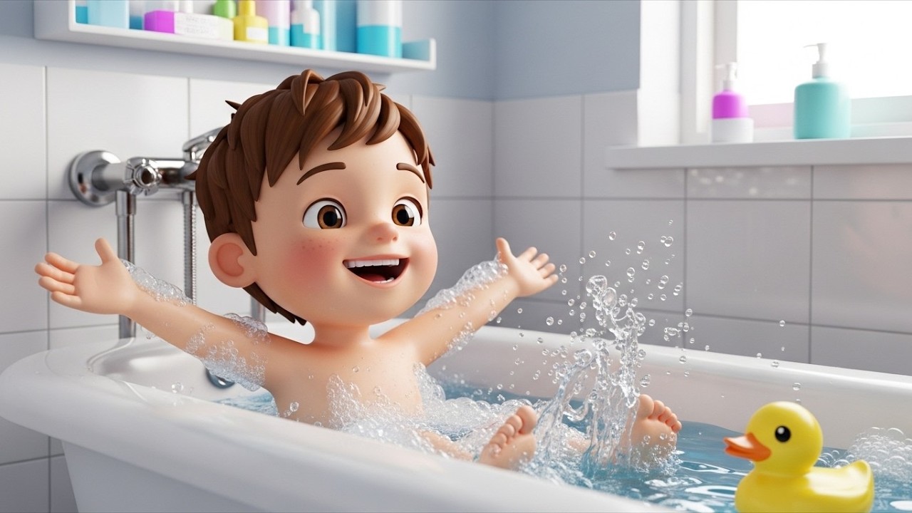 Bath Time Fun Song 🛁 | Splash & Sing Along Nursery Rhyme for Kids | Toddler Fun Song