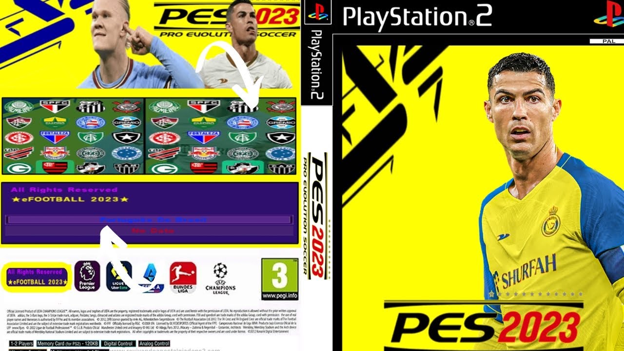 لعبة بيس 2023 لبلايستيشن 2 (PS2) بجرافيك عالى | eFootball Pes 2023 (PS2) Playstation 2 Iso
