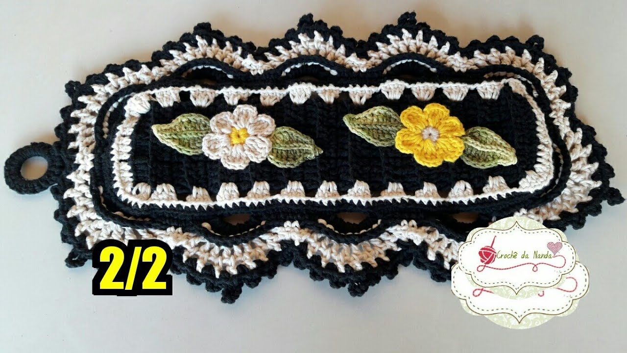 Jogo de Banheiro 🌻FLORAL🌻 em crochê porta papel higiênico 2/2