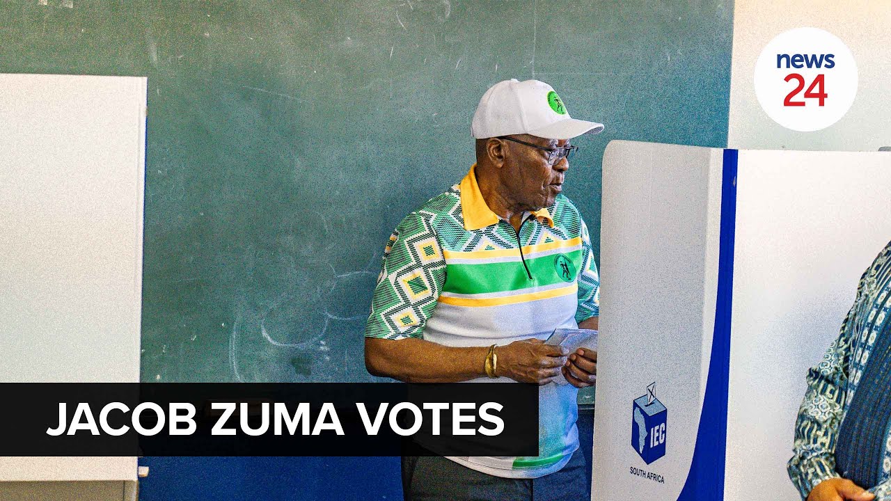 WATCH | Jacob Zuma is welcomed with fanfare as he casts his vote in Nkandla