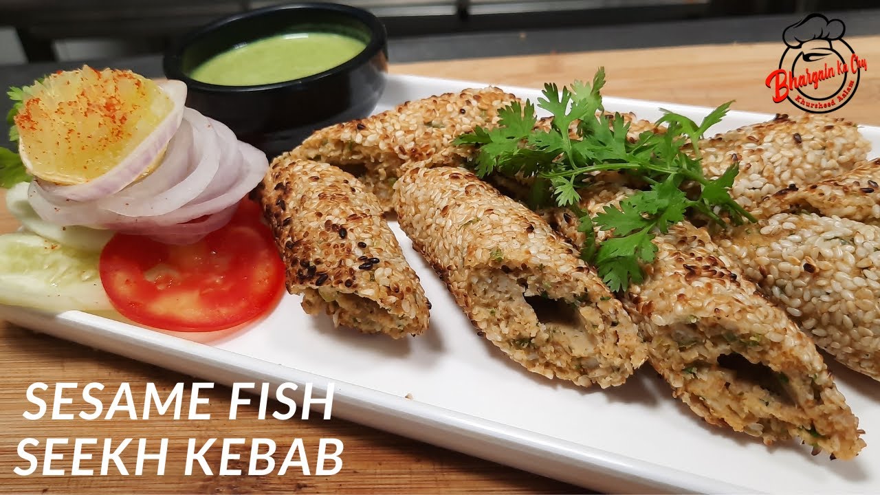 Sesame Fish Seekh Kebab | मछली सीख कबाब | How To Make Sesame Fish Seekh Kebab | Fish Seekh Kabab