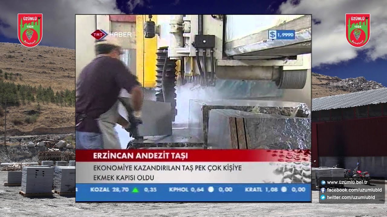 Erzincan Üzümlü Belediyesi Andezit Taş Kesim ve İşleme Fabrikası - TRT Haber