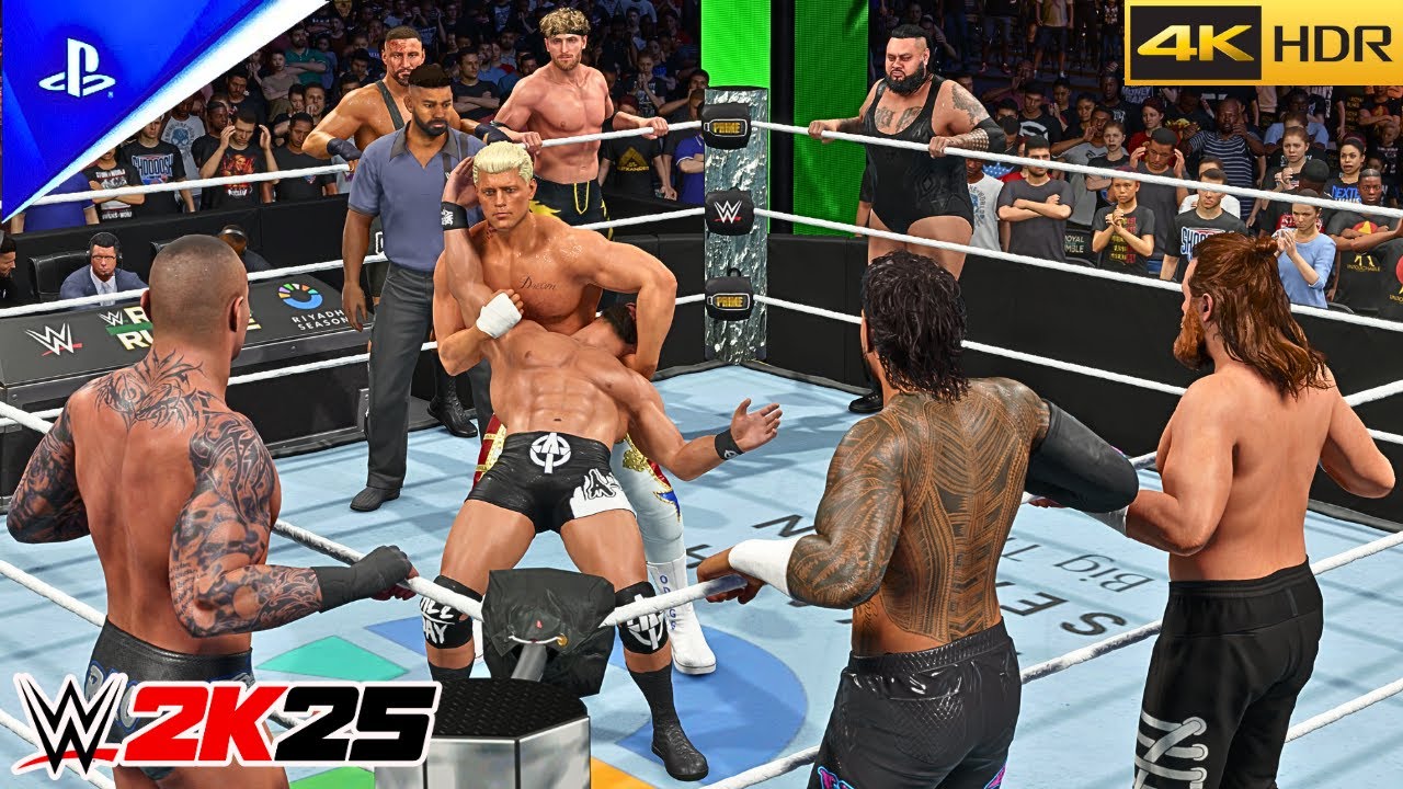 WWE 2K25 - Cody Rhodes, Randy Orton, Jey Uso & Sami Zayn vs. The Vision: SmackDown | PS5™ Pro 4K HDR