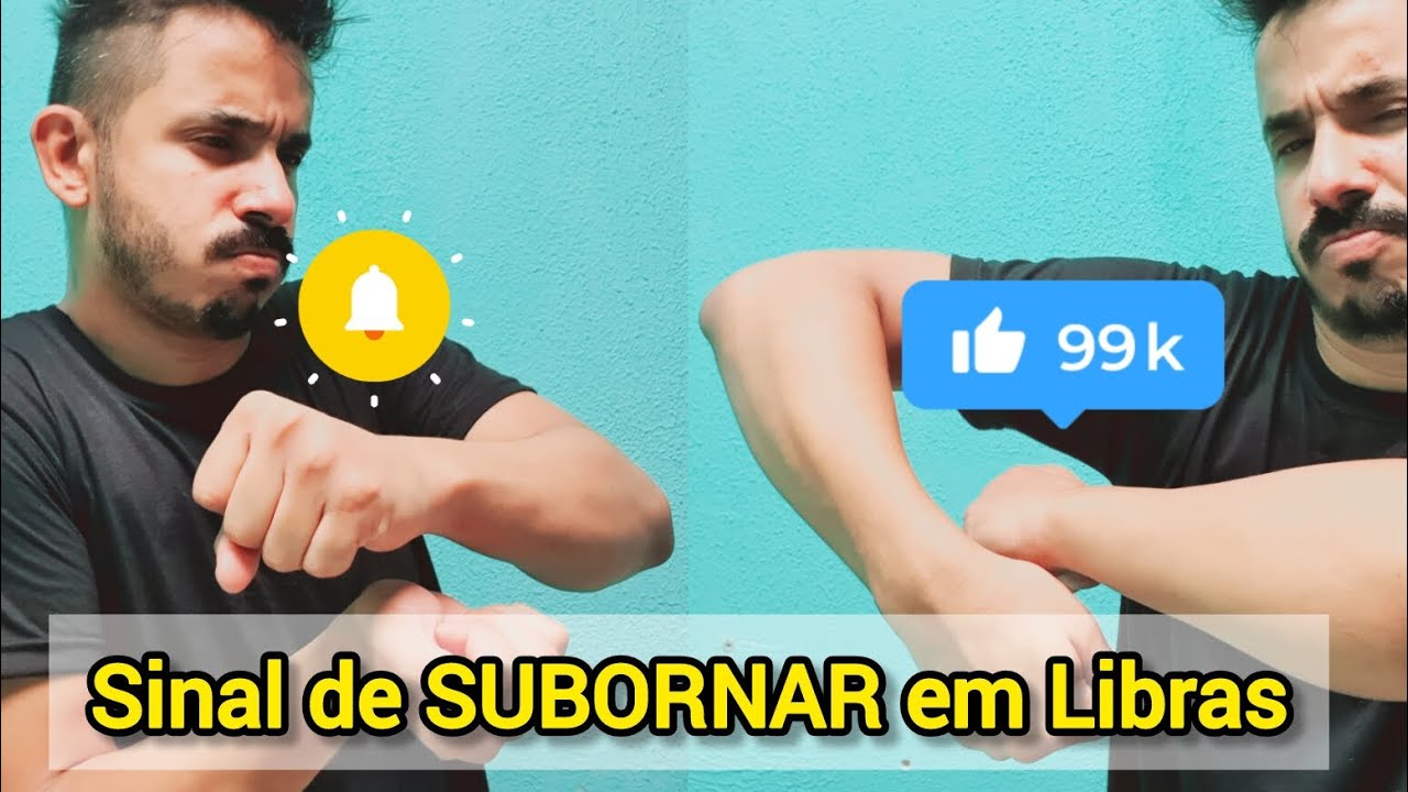 Sinal de SUBORNAR em Libras