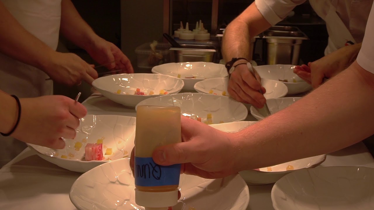 Busy kitchen service at restaurant À l'aise in Oslo, Norway