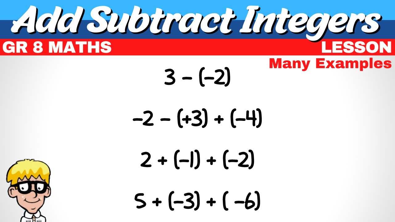 Add Subtract Integers Grade 8